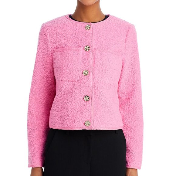 NWT BLOOMINGDALE'S AQUA LABEL RHINESTONE BUTTON BOUCLE JACKET S - Picture 1 of 12